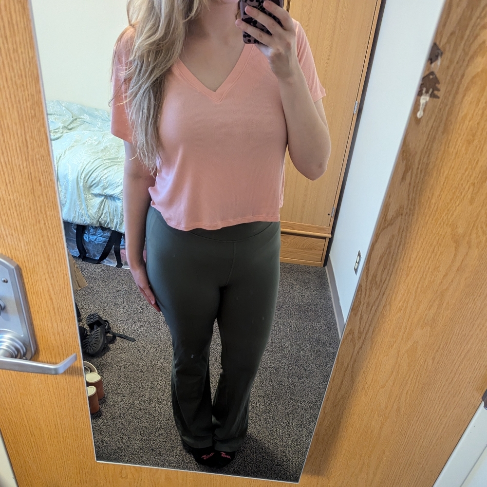 American Eagle Soft and Sexy Ribbed Crop Tee size L